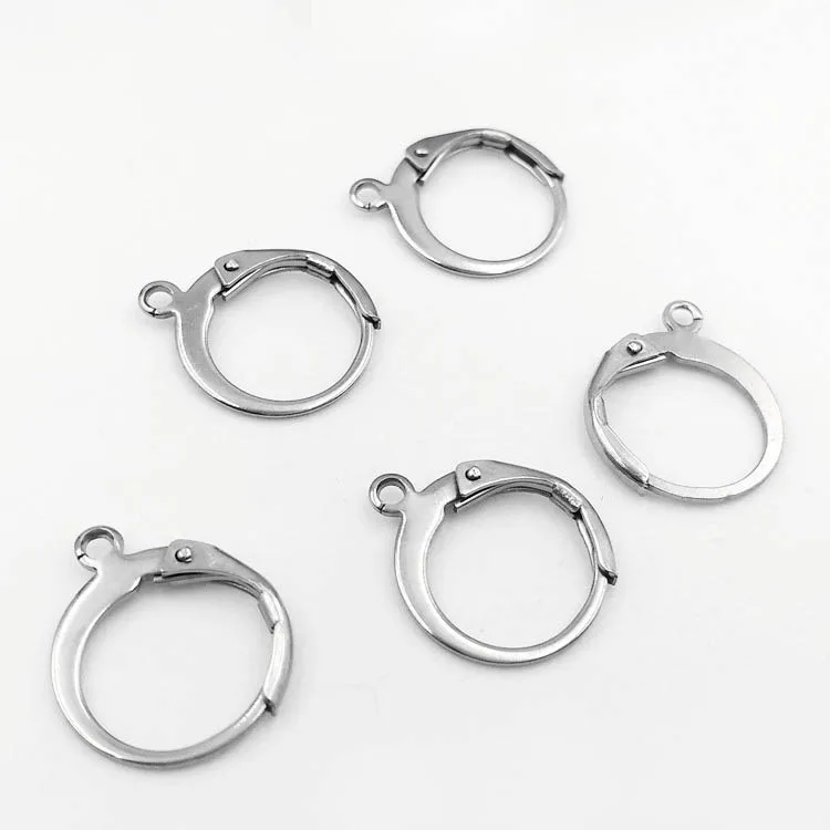 2 Leverback Earwires Stainless Steel Lever Ear Wires Earring Findings Silver
