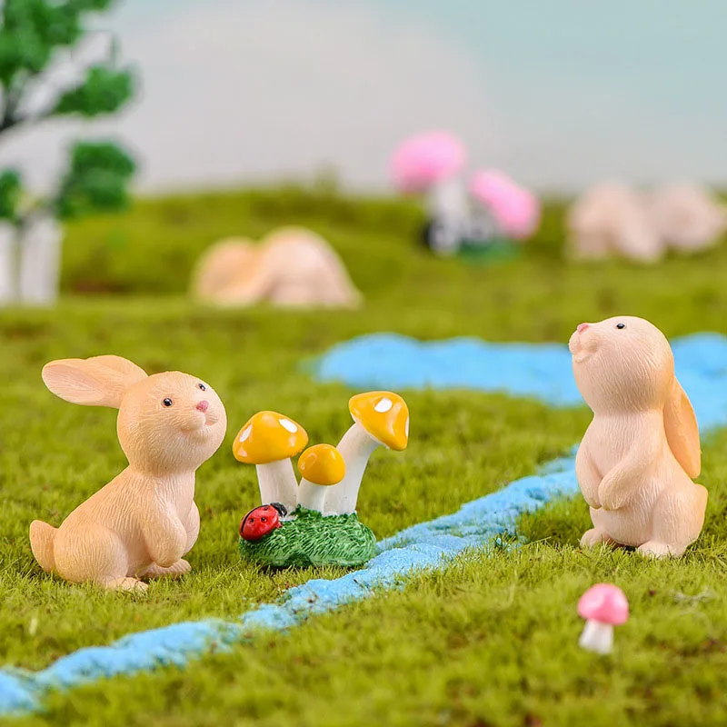 1 шт. миниатюрная фигурка кролика из ПВХ в виде животных|Игровые фигурки и