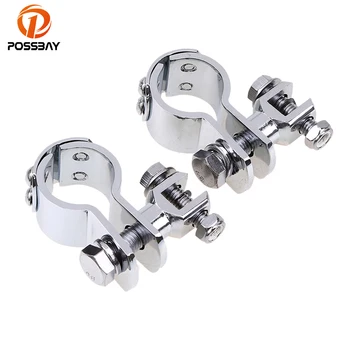 

POSSBAY 1-1/4" 32mm Motorcycle Foot Pegs Pedals Clamps Scooter Engine Guards Mount Adapter For Harley Davidson electra glide