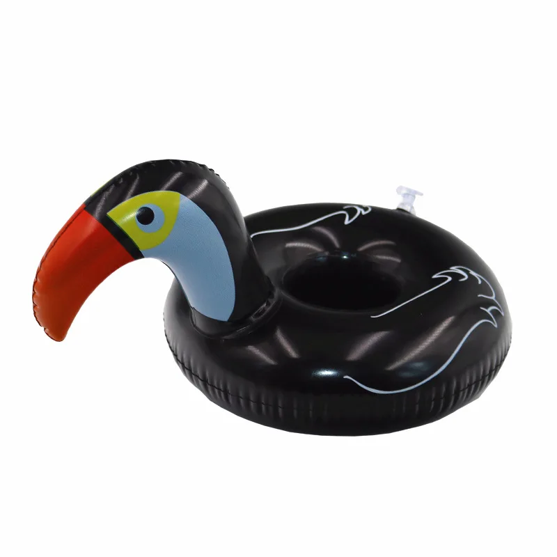 

12 Pieces / Pack ! Inflatable woodpecker drink floats Inflatable Black woodpecker Cup Holder Pool Party Inflatable drink floats