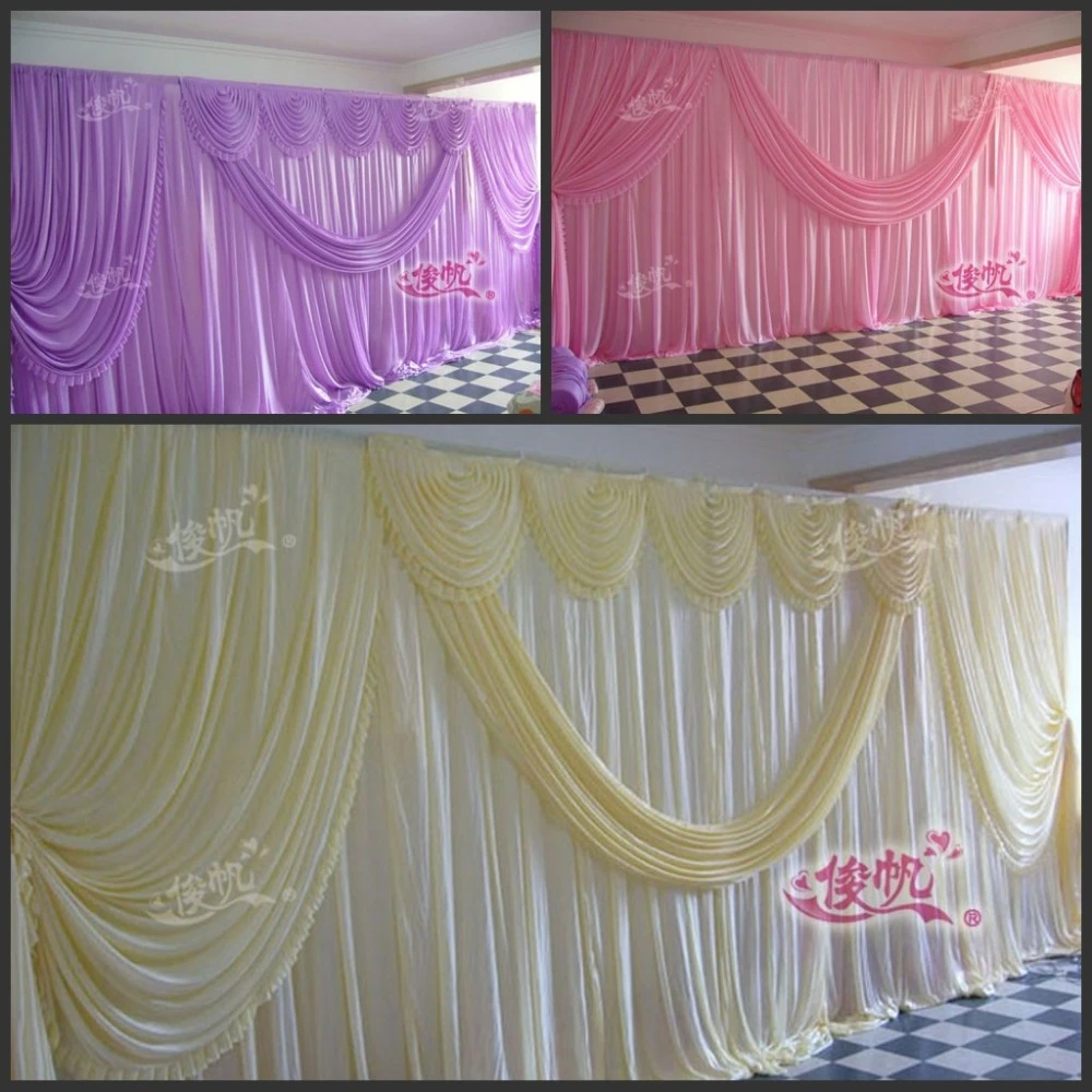 New Design Pure White 10ft*20ft wedding stage decoration Wedding Backdrop  with Beatiful Swag drape and curtain B|Party DIY Decorations| - AliExpress