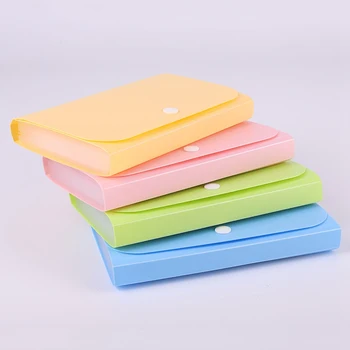 

Plastic Candy Color Large capacity A6 File Folder Small Document Bags Expanding Wallet Bill Folders For Documents
