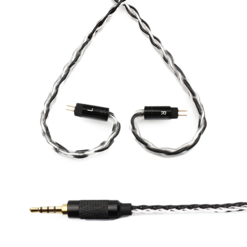 TRN 8 Core с серебряным покрытием кабель HIFI наушники MMCX/2Pin разъем Применение для TRN V10/V20/V60 TFZ HQ8 HQ6 HQ5