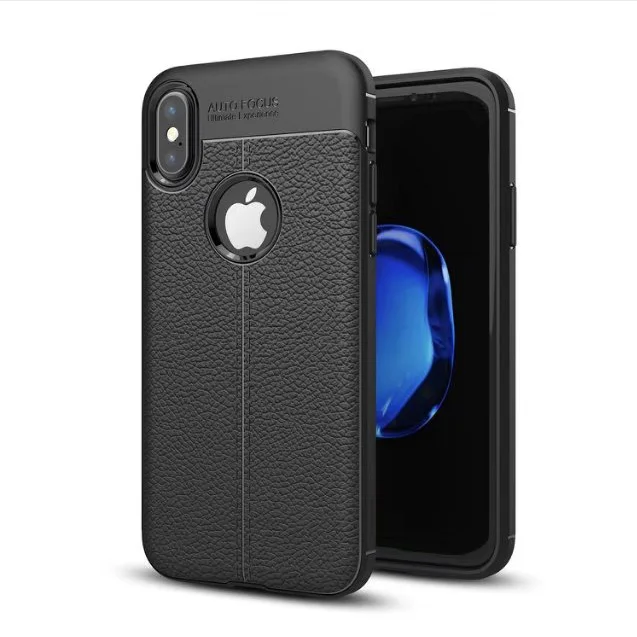 

Scratch Resistant Litchi Pattern Soft ShockAbsorption Soft TPU case Protection Cover for iPhone X/XS