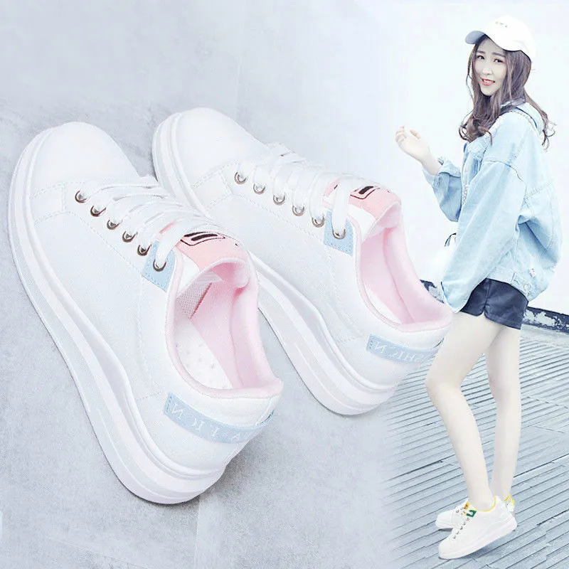 Весенняя новая модная обувь для девочек, Детская универсальная Студенческая маленькая белая обувь, сезонная обувь на плоской подошве - Цвет: pink
