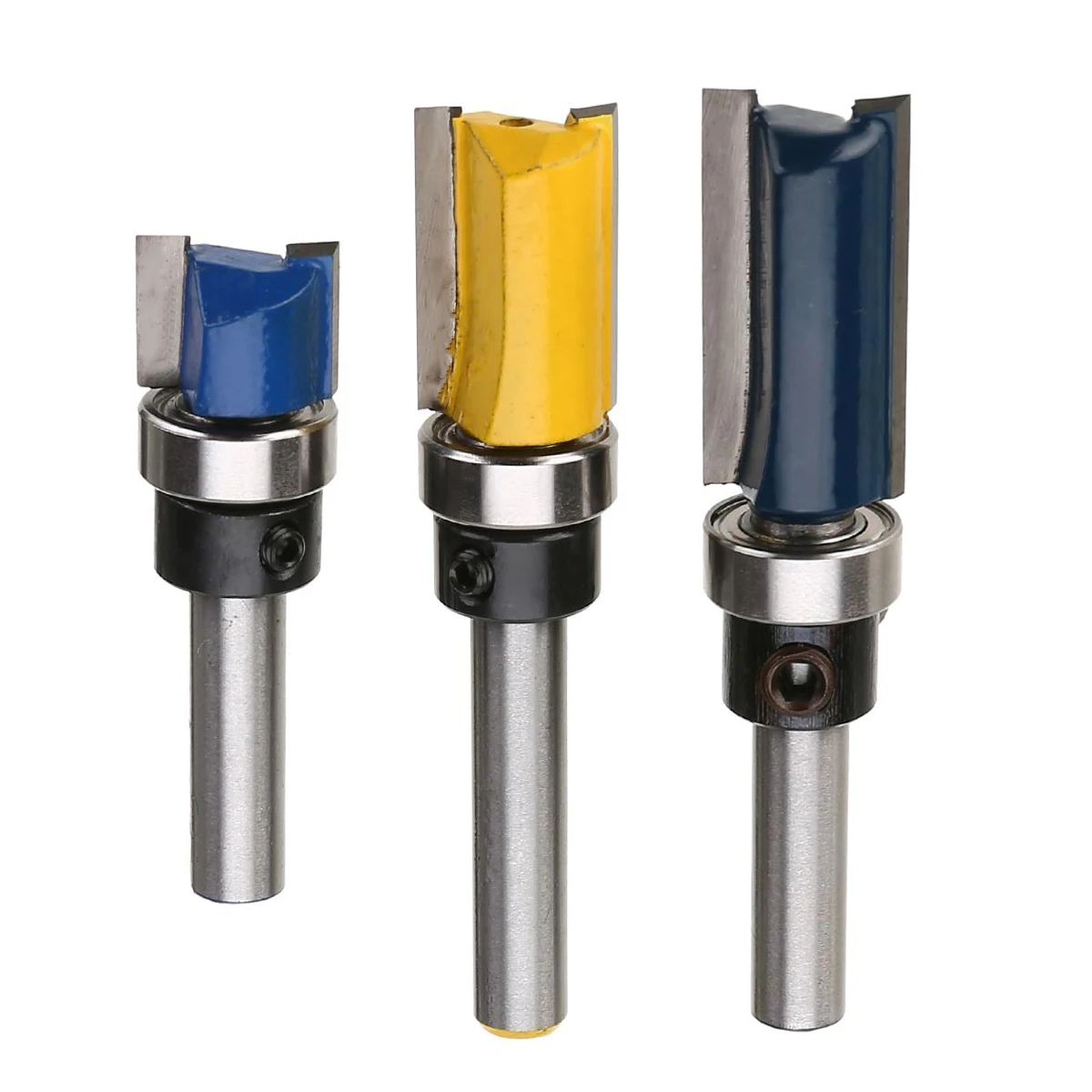 3pcs 1/4" Straight Milling Cutters 10/20/25mm Blades Pattern Trim