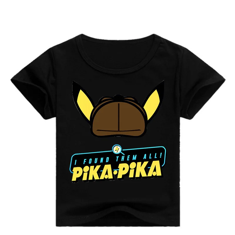 DLF/От 2 до 16 лет, новые футболки Pok Mon Detective Pikachu, модная повседневная Летняя футболка с коротким рукавом для мальчиков, футболки с круглым вырезом для девочек
