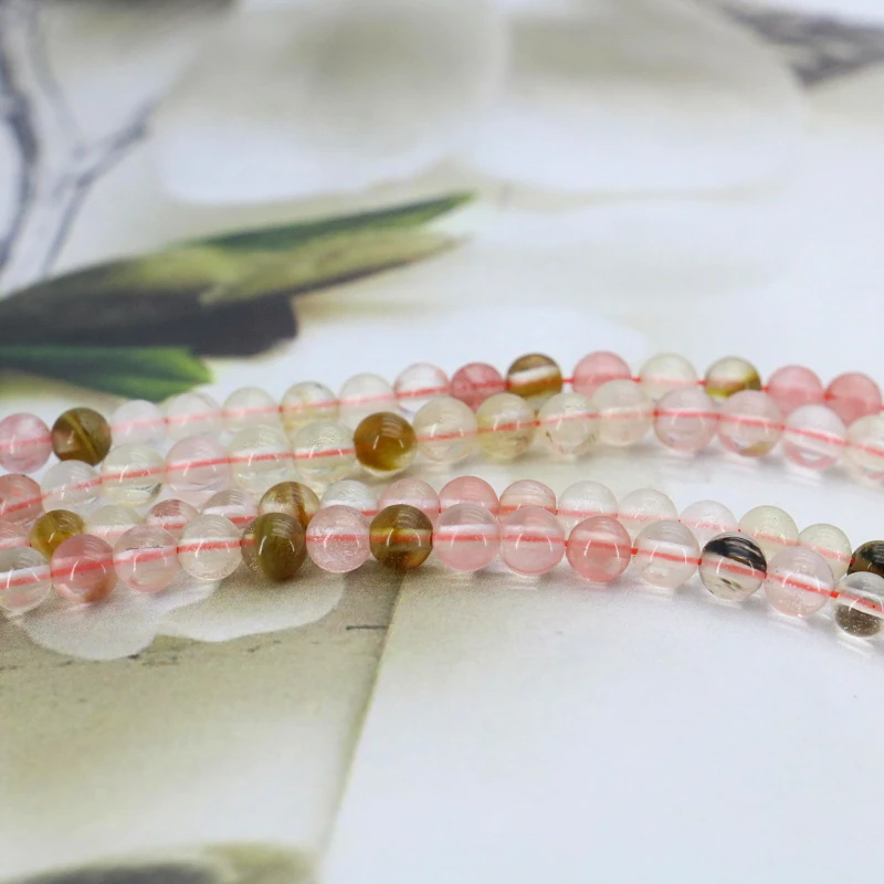 

Hot 4mm Pink Multicolor Watermelon Tourmaline Round Loose Beads 15inches 2pc/lot DIY Suitable For Women To Make Jewelry Gifts