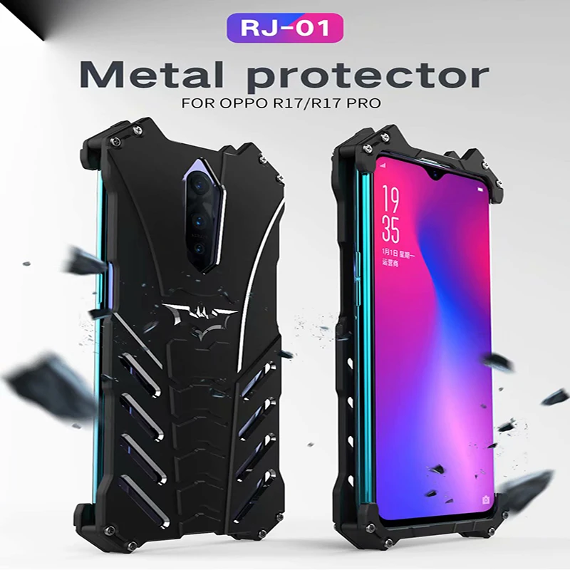 

R-JUST Genuine Aluminum Alloy Metal Case for OPPO R17/ R17PRO Shockproof Drop-proof Cover Hard Case for OPPO R17/ R17PRO