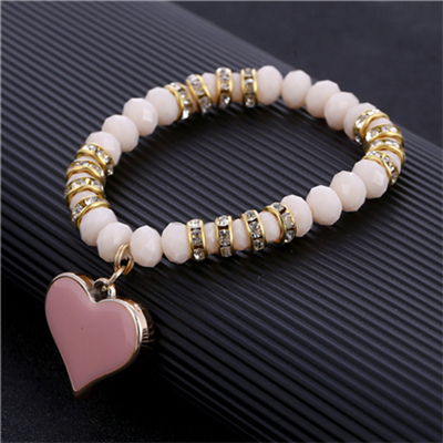 Fashion Geometric Beaded Women Heart Bracelets Simple Stone Bead Charm Bracelets & Bangles For Women Jewelry Gift