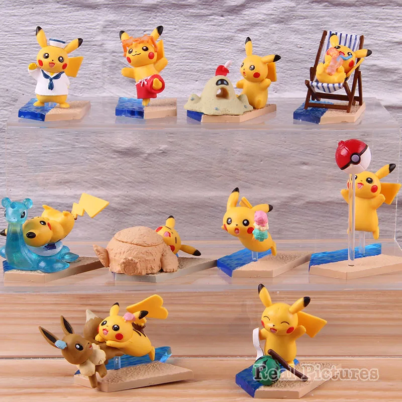 

Anime Game Freak Pikachu Q Version Mini Action Figure Collectible Model Toy 10pcs/set