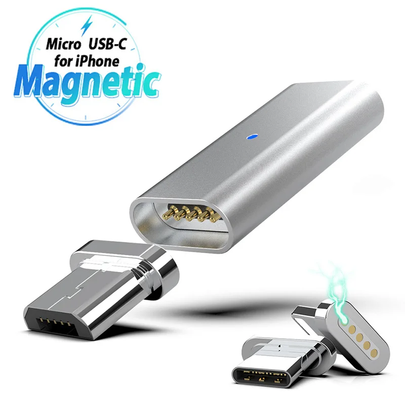 

Micro Usb Type C Adapter Connector for Huawei P20 Lite Nova 4 Xiaomi Mi 9 Iphone Xi 11 Pro 3in1 Magnet Adapter Micro Usb Typec