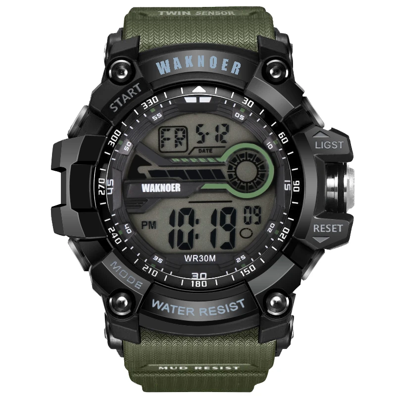 

WAKNOER Military Sport Men's Watch Men Watch Multifunction Waterproof Digital Watch Fashion LED Watces Clock Saat Reloj Hombre