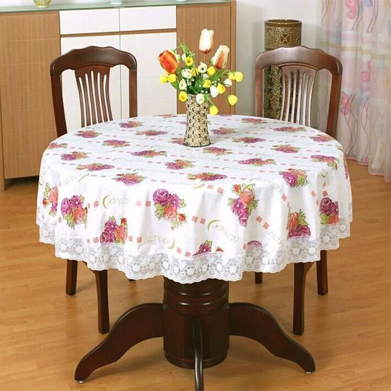 زهرة نمط جولة الجدول القماش البلاستيكية البلاستيك oilproof الزخرفية الرعوية أنيقة للماء النسيج غطاء الطاولة زهرة نمط جولة الجدول القماش البلاستيكية البلاستيك oilproof الزخرفية الرعوية أنيقة للماء النسيج غطاء الطاولة