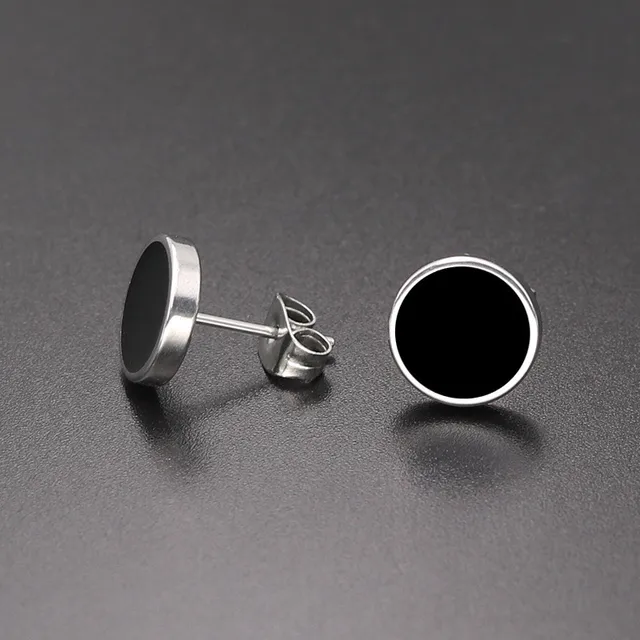 SHUANGR Fashion 1 Pair Round Shape Vintage Stud Earrings for Man Trendy Party Bl SHUANGR Fashion 1 Pair Round Shape Vintage Stud Earrings for Man Trendy Party Bl
