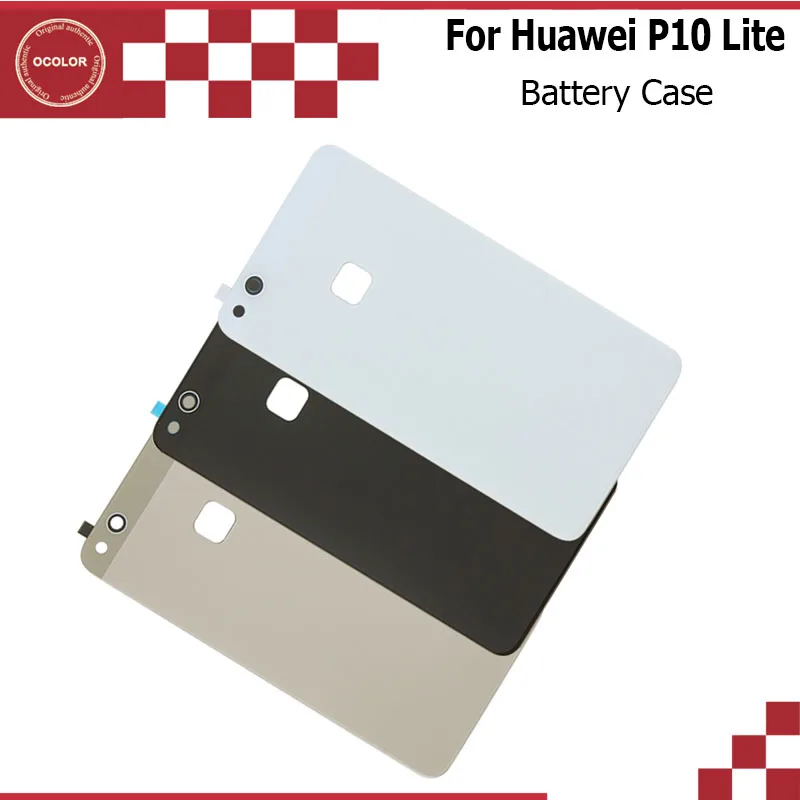 

ocolor Glass Battery Cover Case For Huawei P10 Lite Housing Rear Door Bateria Protective Back Cover Glass For Huawei P10 Lite