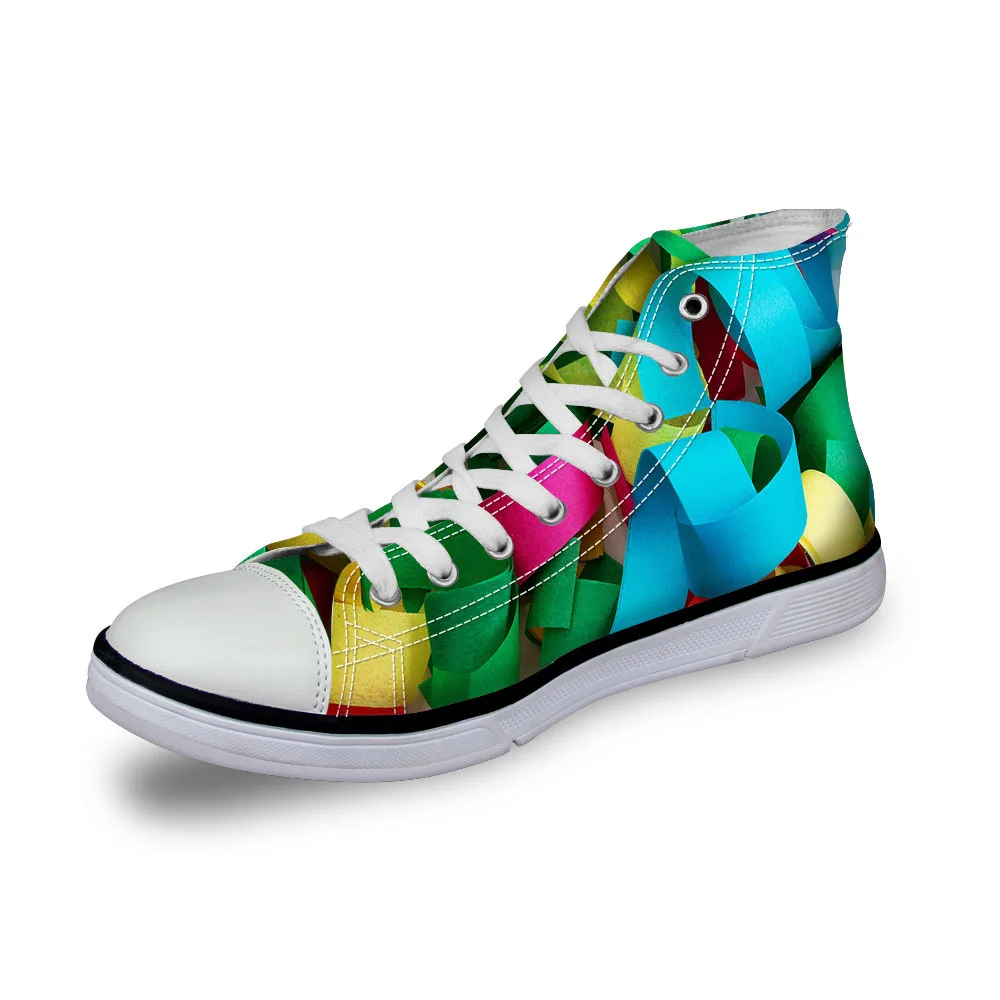 

Noisydesigns Ladies sneakers women blue striped 3D print vintage flat shoes vulcanized high top casual footwear girls fashion