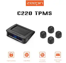 Portable ZEEPIN Car Tire Pressure Monitoring System font b TPMS b font 4 External Sensors Solar
