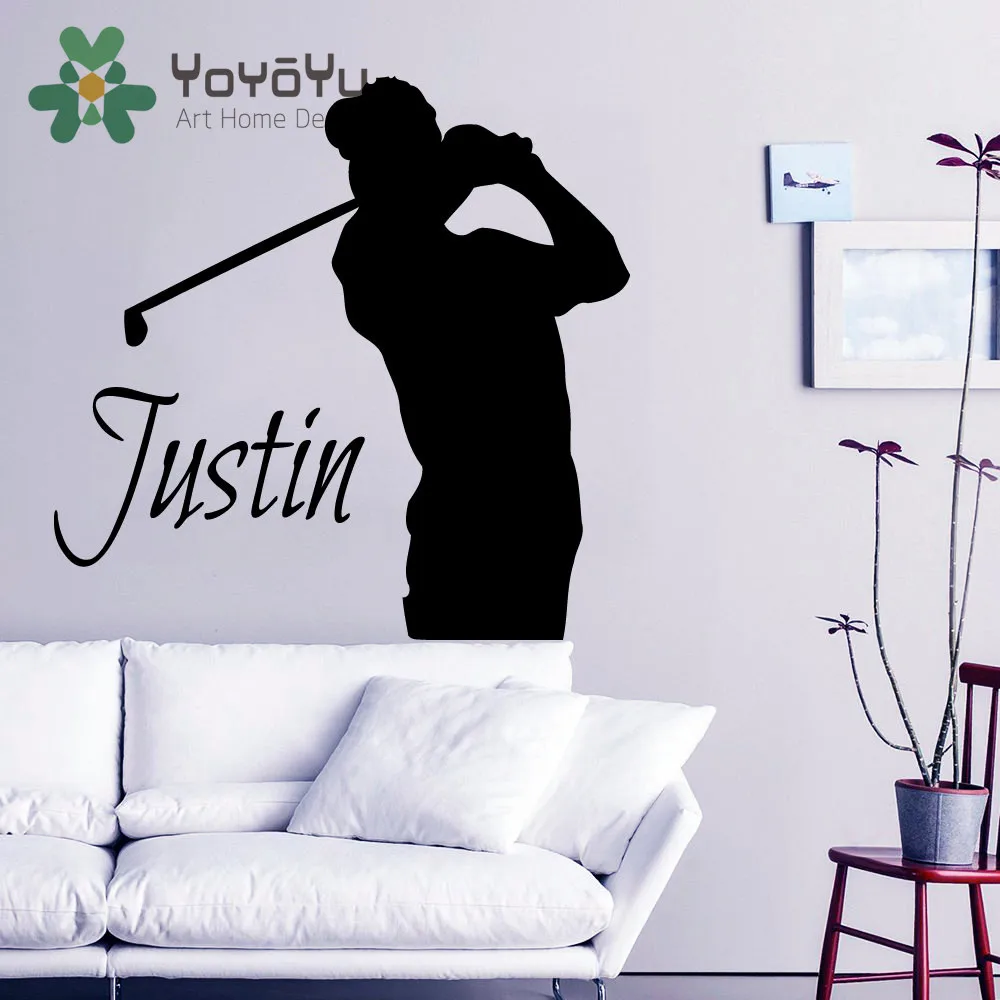 Golf Wall Decal Boy Personalized Name Stickers Golfer Vinyl Decals Sport Art Mural Home Bedroom Decor Interior Design NY-66 Golf Wall Decal Boy Personalized Name Stickers Golfer Vinyl Decals Sport Art Mural Home Bedroom Decor Interior Design NY-66