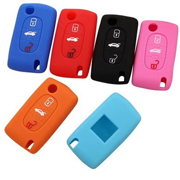 

Silicone car key cover protector Case for Peugeot 206 207 307 308 407 408 508 3008 607 RCZ /Citroen C2 C3 C4 C4L C5 C6 C7 Quatre