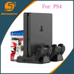 PS4/PS4 тонкий/PS4 Pro Вертикальная консоль Вентилятор охлаждения PS4 контроллер Зарядное устройство игровой диск для хранения стенд