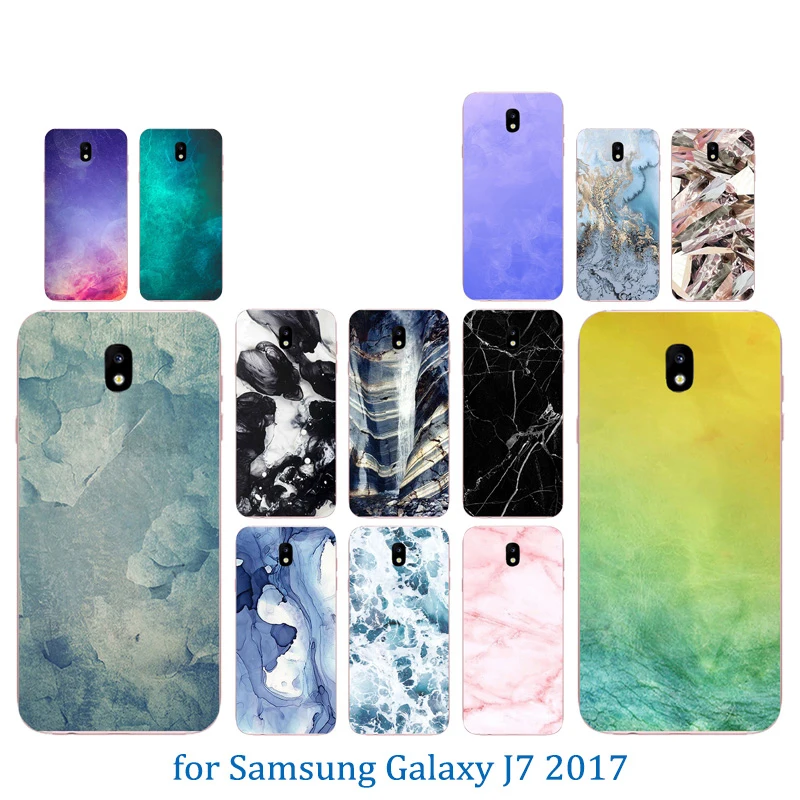 For Galaxy J7 2017 Phone Cases Soft TPU Cover Color Stone Pattern Bag for EU J730 730 J730F/DS J730FM/DS SM-J730FM Funda |