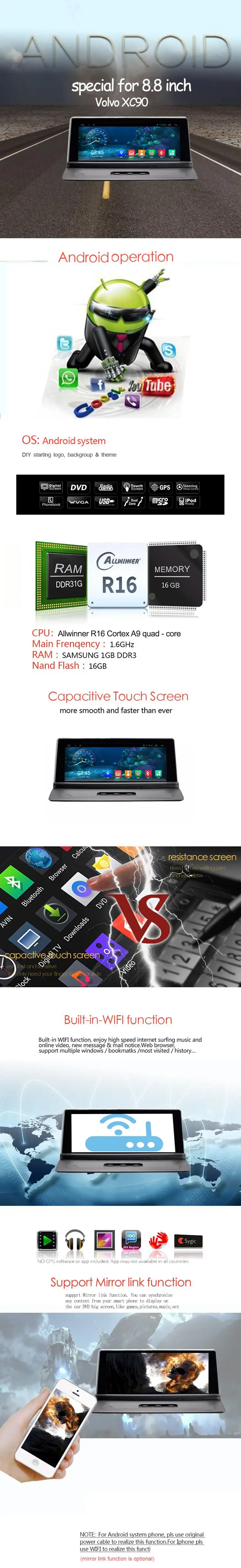 Cheap WANUSUAL 8.8 Inch Quad Core 16G Android 6.0 Car GPS Navigation for Volvo XC90 2004  2005 2006 2007 2008 2009 2010 2011 2012 2013 2 Cheap WANUSUAL 8.8 Inch Quad Core 16G Android 6.0 Car GPS Navigation for Volvo XC90 2004  2005 2006 2007 2008 2009 2010 2011 2012 2013 2
