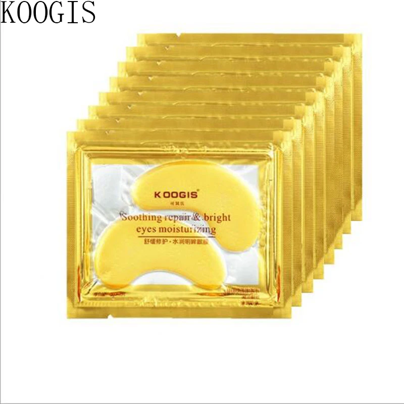 

KOOGIS eye mask Gold Crystal Collagen eyes care makeup under eye patch for EyeMask Reduce fine lines Anti-Wrinkle 10pair/lot