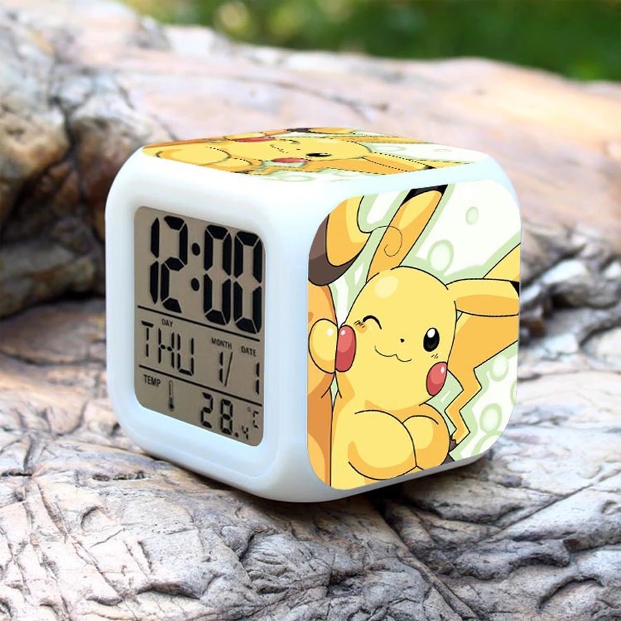 Alarm Pokemon Digital Wall Desk Clock With Temperature