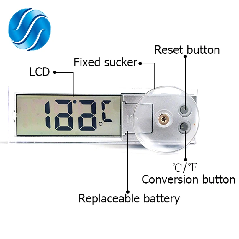 

New Portable Osculum Type LCD Vehicle-mounted Digital Thermometer Celsius Fahrenheit indoor auto FREE SHIPPING