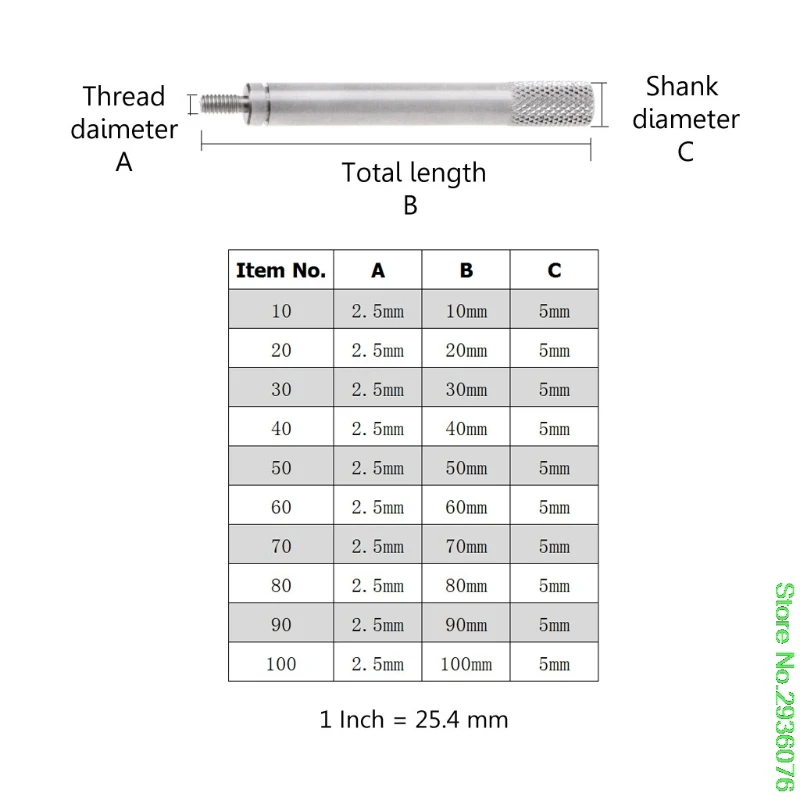 Удлинительные стержни для индикаторов циферблата шатун зонда HSS M2.5* 10 мм-100 мм Прямая поставка поддержка