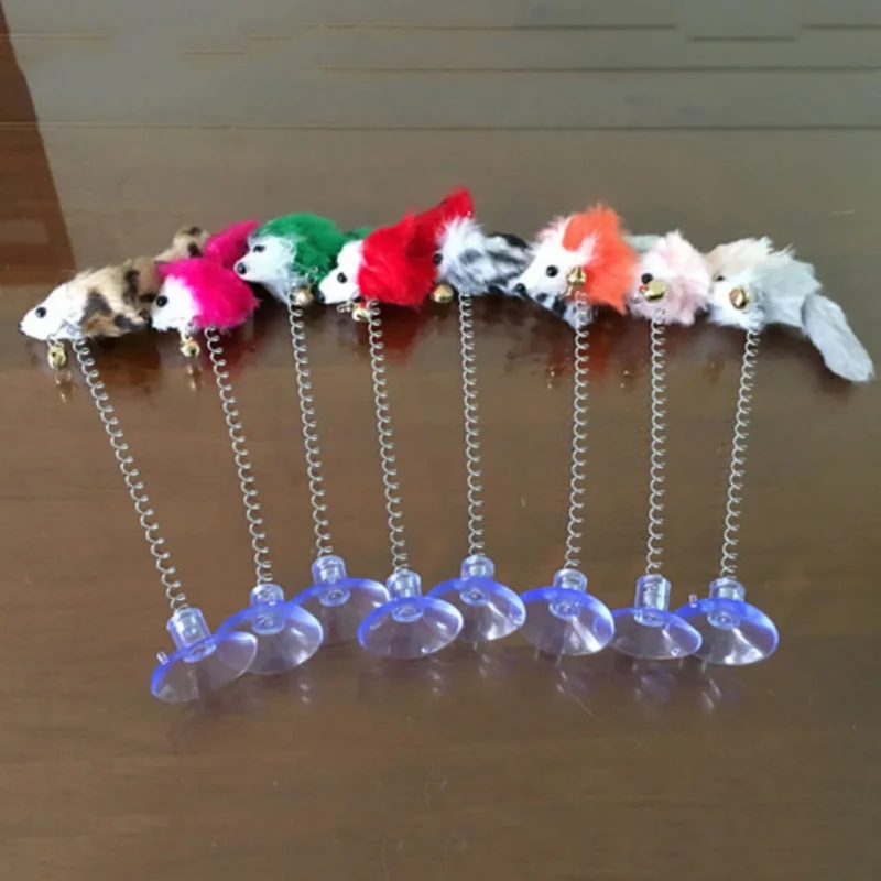 3pcs Funny Pet Cat Toys Feather False Mouse Bottom Sucker Kitten Playing Toys Pet Seat Scratch Toy Products for Cats Toy for Cat