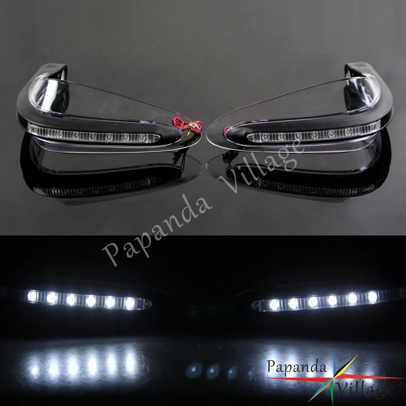 

Motorcycles Universal Clear LED Turn Signal 7/8' 22mm Handguards Hand Guards For Kawasaki KLX Suzuki Yamaha FZ1 FZ8