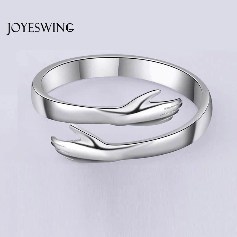 

JOYESWING Fashion New Design Charms Hugging Hands Rings for Lovers' Engagement Wedding Jewelry Open Finger Rings for Women Femme