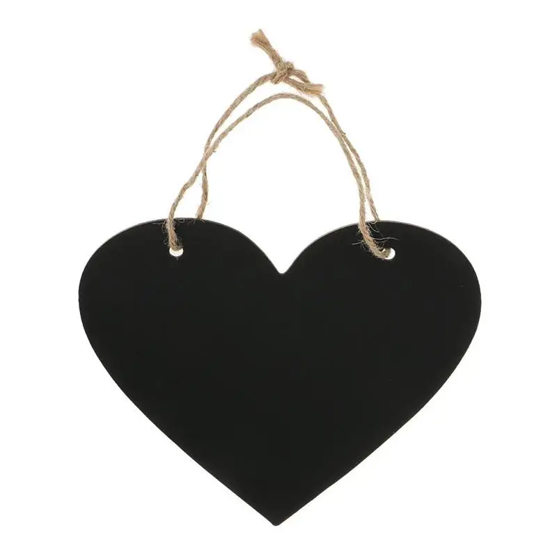 

Blank Love Heart Chalkboard Wooden Hanging Blackboard Sign for Wedding Messaging