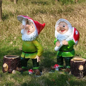 

Cartoon Hairy Dwarfs Outdoor Garden Courtyard Statue Modern Landscape Furnishing Articles Home Decor Accessories M609
