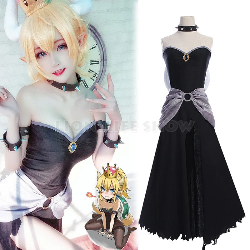 Bowsette Princesse BOWSER PEACH Saber Lily Cosplay costume robe ensemble complet 