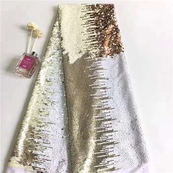 

Graceful shinning sequins design French net lace fabric for making dress PNZ817(5yards/lot)