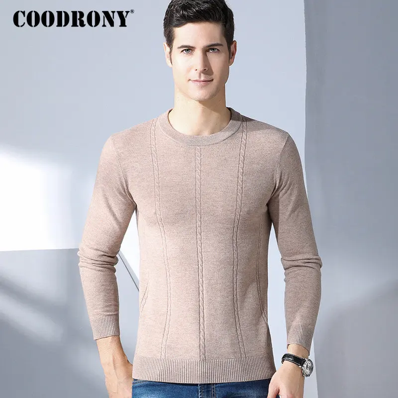 COODRONY Casual O Neck Mens Sweaters 2018 Winter New