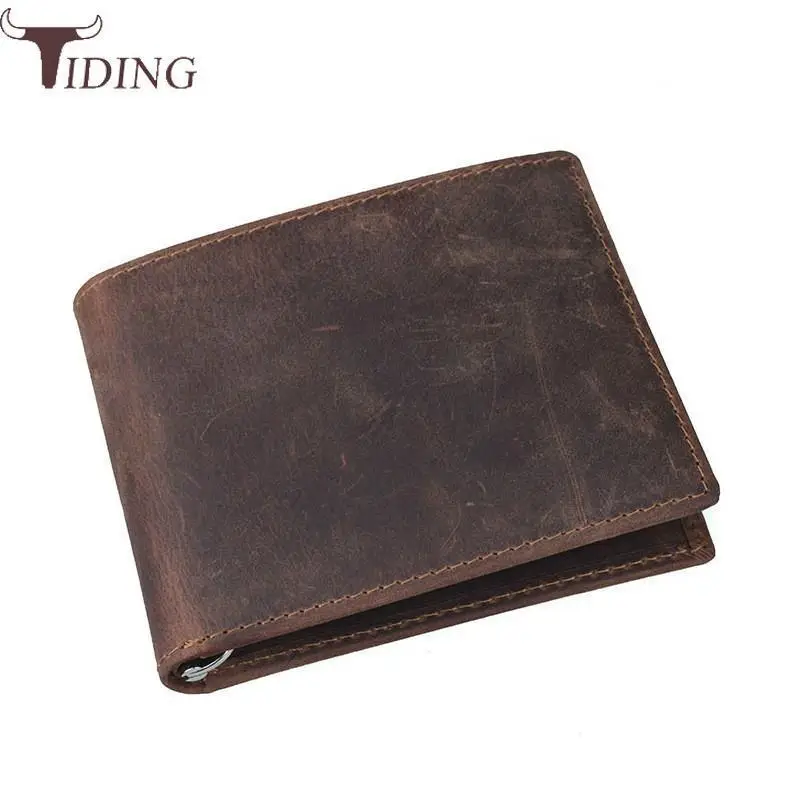 Vintage Men/'s Leather Slim Bifold Long Wallet Credit Card Cash Coin Holder Purse