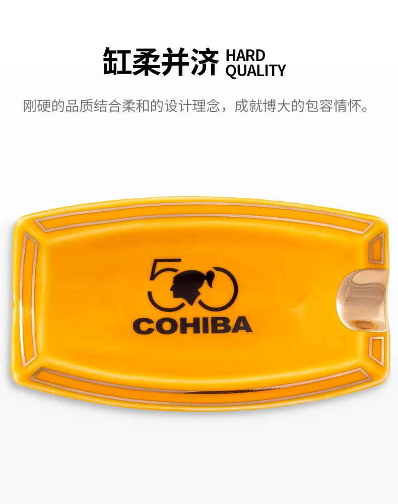 Новые COHIBA аксессуары для сигар керамическая пепельница для сигар 1 держатель Квадратная Пепельница 2 цвета сигарета Табак пепельница Подарочная коробка CLG-0395