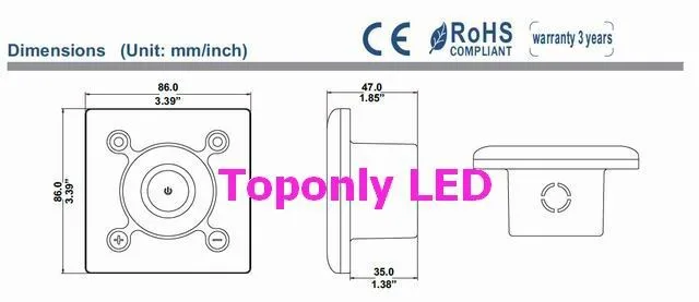 DC12/24 В Регулируемая яркость pwm-led dimmer настенные Square сенсорный интерфейс светодиодный контроллер ce & rohs 5 шт. DHL Бесплатная доставка