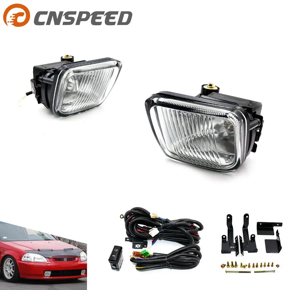 CNSPEED туман светильник для HONDA CIVIC 1996-1998 2/3/4DR желтый/прозрачный противотуманная фара дальнего света с выключателем YC100477