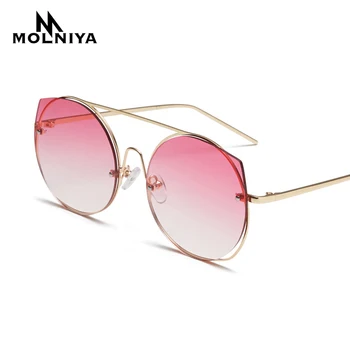 

New Retro Round Sunglasses Women Vintage Brand Shades Male Metal Cat Eye Sun Glasses For Female Fashion Designer Oculos Feminino