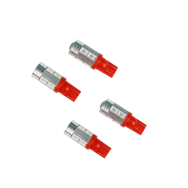 

4PCS W5W 10 LED 5630 5730 SMD with Projector Lens Car Clearance Lights T10 194 168 AUTO Wedge Tail Side Light reading dome lamps