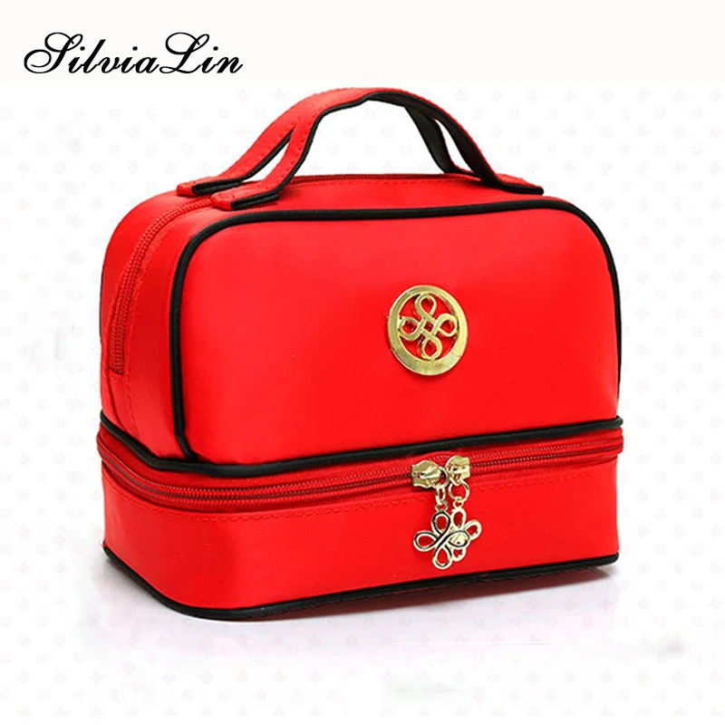 

Nylon Fabric Make Up Bags Women Brush Necessaries Cosmetic Bag Travel Toiletry Storage Box Makeup Bag Wash Organizer Cases