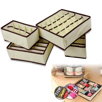 

New 4pcs Underwear Storage Box Socks Drawer Box Arrangement Case Clothes Aocks Underwear Underpants Storage Box Set Hot Sale