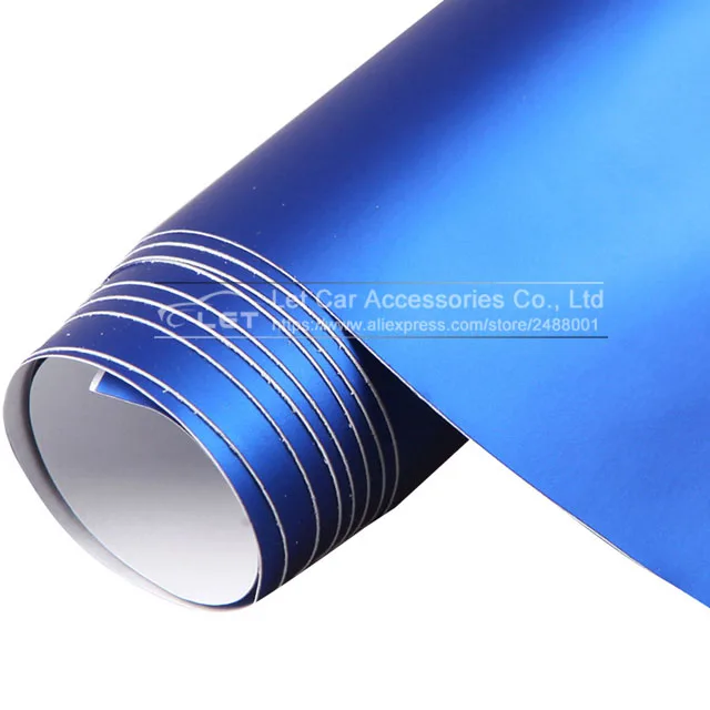 

Car styling Blue Metallic Matt Vinyl wrap Car Wrap With Air Bubble Free Chrome blue Matt Film Vehicle Wrapping Sticker Foil