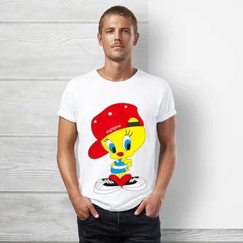

seestern Tweety bird t shirt men and women summer short sleeve hip hop tops tee funny cute cartoon looney tunes t shirt