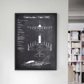 

YAKOVLEV Yak -130 Blueprint Art Canvas Poster Home Decor
